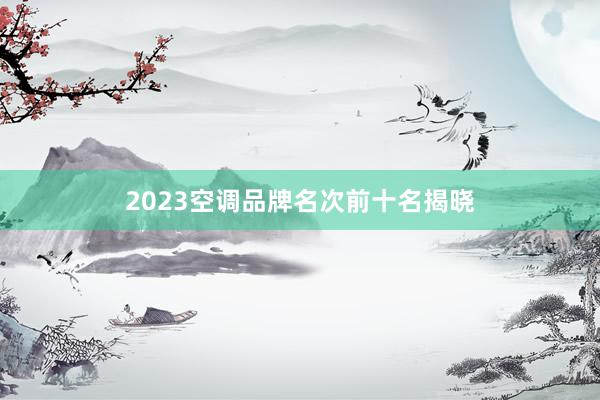 2023空调品牌名次前十名揭晓